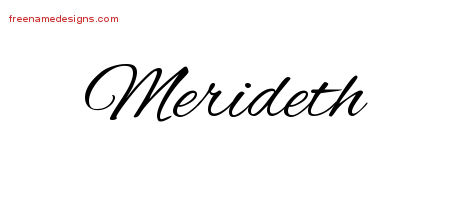Cursive Name Tattoo Designs Merideth Download Free