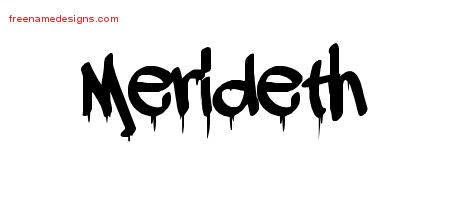 Graffiti Name Tattoo Designs Merideth Free Lettering