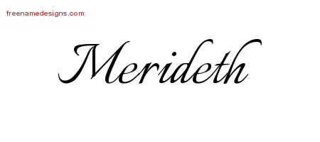 Calligraphic Name Tattoo Designs Merideth Download Free