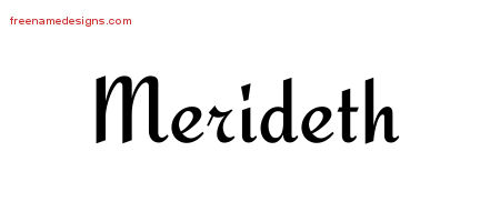 Calligraphic Stylish Name Tattoo Designs Merideth Download Free