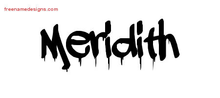 Graffiti Name Tattoo Designs Meridith Free Lettering