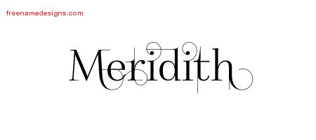 Decorated Name Tattoo Designs Meridith Free