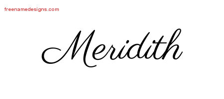 Classic Name Tattoo Designs Meridith Graphic Download - Free Name Designs