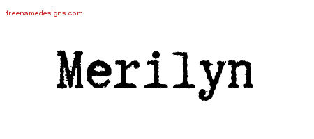 Typewriter Name Tattoo Designs Merilyn Free Download