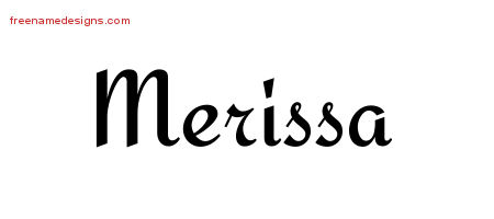 Calligraphic Stylish Name Tattoo Designs Merissa Download Free