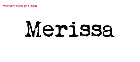 Vintage Writer Name Tattoo Designs Merissa Free Lettering