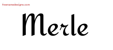 Calligraphic Stylish Name Tattoo Designs Merle Free Graphic