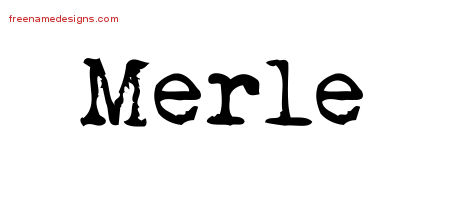 Vintage Writer Name Tattoo Designs Merle Free