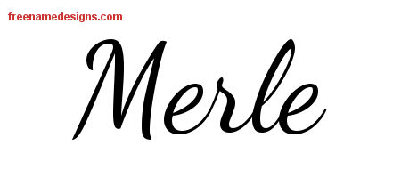Lively Script Name Tattoo Designs Merle Free Printout