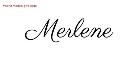 Classic Name Tattoo Designs Merlene Graphic Download