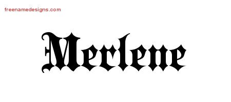 Old English Name Tattoo Designs Merlene Free