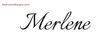 Calligraphic Name Tattoo Designs Merlene Download Free