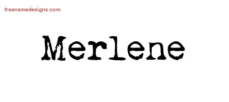Vintage Writer Name Tattoo Designs Merlene Free Lettering
