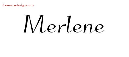 Elegant Name Tattoo Designs Merlene Free Graphic