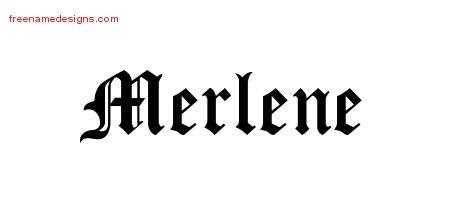 Blackletter Name Tattoo Designs Merlene Graphic Download