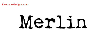 Vintage Writer Name Tattoo Designs Merlin Free