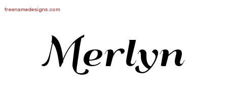 Art Deco Name Tattoo Designs Merlyn Printable