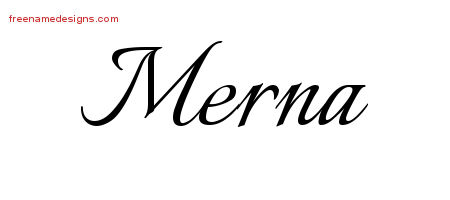 Calligraphic Name Tattoo Designs Merna Download Free