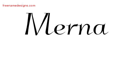 Elegant Name Tattoo Designs Merna Free Graphic
