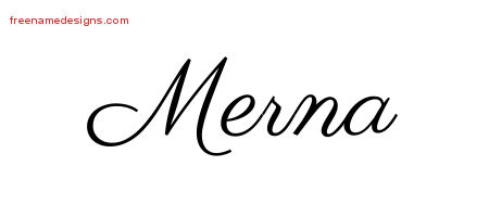 Classic Name Tattoo Designs Merna Graphic Download