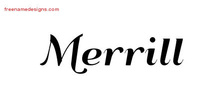 Art Deco Name Tattoo Designs Merrill Printable