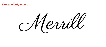 Classic Name Tattoo Designs Merrill Graphic Download