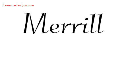 Elegant Name Tattoo Designs Merrill Free Graphic