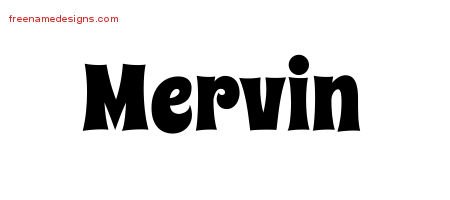 Groovy Name Tattoo Designs Mervin Free