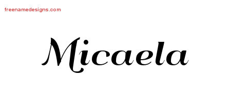 Art Deco Name Tattoo Designs Micaela Printable