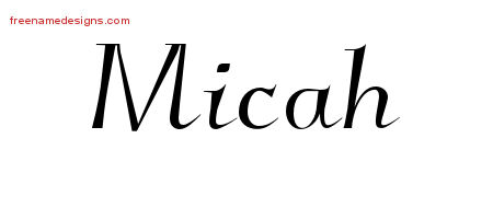 Elegant Name Tattoo Designs Micah Free Graphic