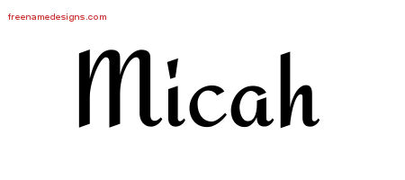 Calligraphic Stylish Name Tattoo Designs Micah Download Free
