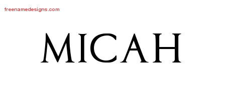 Regal Victorian Name Tattoo Designs Micah Graphic Download