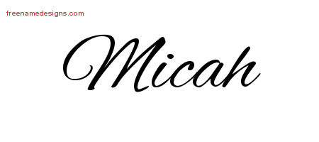 Cursive Name Tattoo Designs Micah Free Graphic
