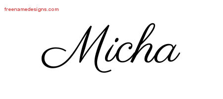 Classic Name Tattoo Designs Micha Graphic Download