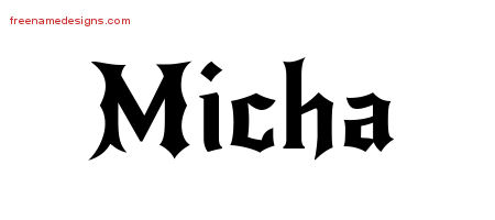 Gothic Name Tattoo Designs Micha Free Graphic