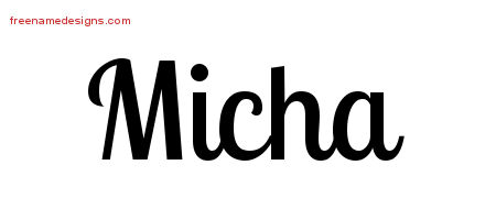 Handwritten Name Tattoo Designs Micha Free Download