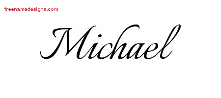 Calligraphic Name Tattoo Designs Michael Free Graphic