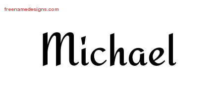 Calligraphic Stylish Name Tattoo Designs Michael Free Graphic