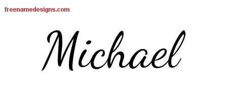 Lively Script Name Tattoo Designs Michael Free Printout