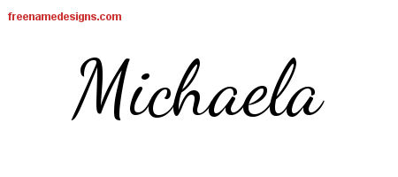 Lively Script Name Tattoo Designs Michaela Free Printout