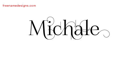 Decorated Name Tattoo Designs Michale Free Lettering