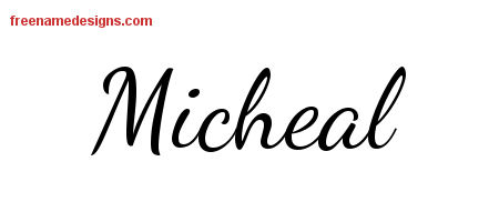 Lively Script Name Tattoo Designs Micheal Free Download