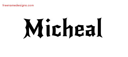 Gothic Name Tattoo Designs Micheal Free Graphic