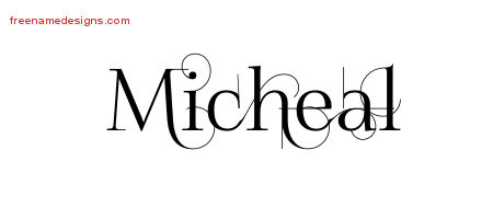 Decorated Name Tattoo Designs Micheal Free Lettering