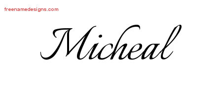 Calligraphic Name Tattoo Designs Micheal Free Graphic