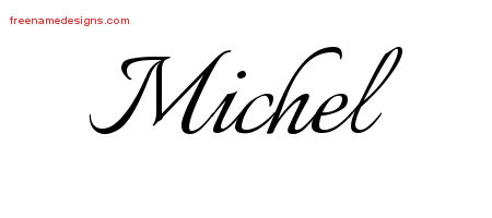 Calligraphic Name Tattoo Designs Michel Free Graphic