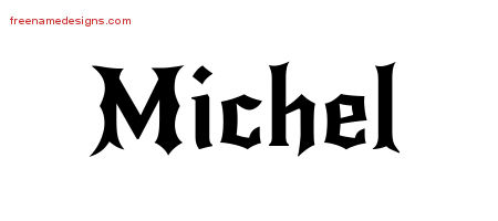 Gothic Name Tattoo Designs Michel Free Graphic