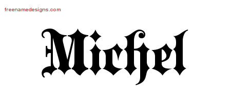 Old English Name Tattoo Designs Michel Free Lettering