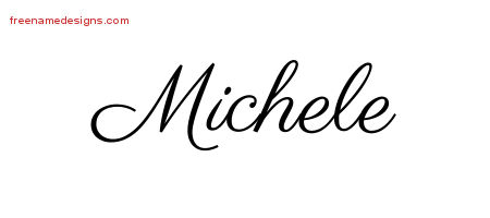 Classic Name Tattoo Designs Michele Graphic Download