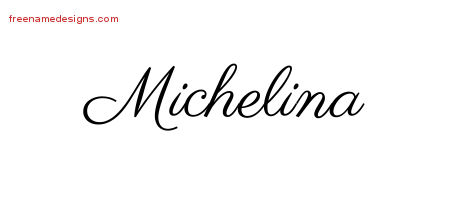 Classic Name Tattoo Designs Michelina Graphic Download